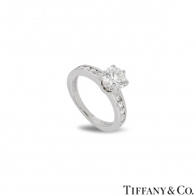 Tiffany & Co. Platinum Diamond Setting Ring 1.17ct H/VVS1